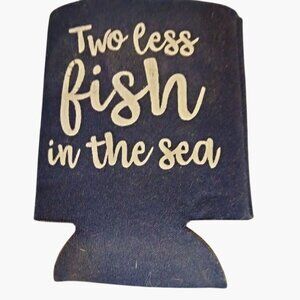 Two Less Fish In The Sea Wedding Can Cooler Sleeve Navy Blue Mason Robyn 2018